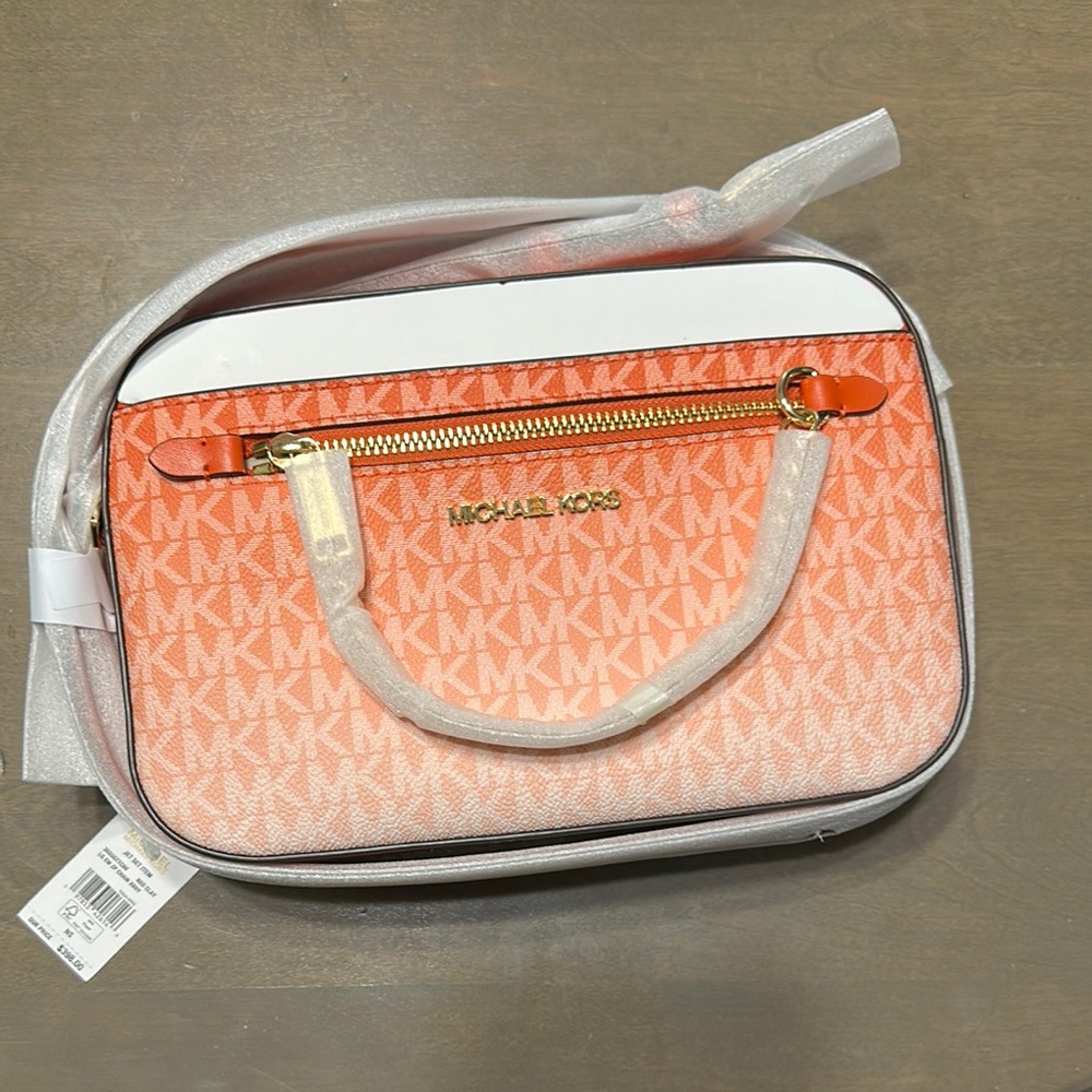Michael Kors Orange Crossbody Bag with Signature Design